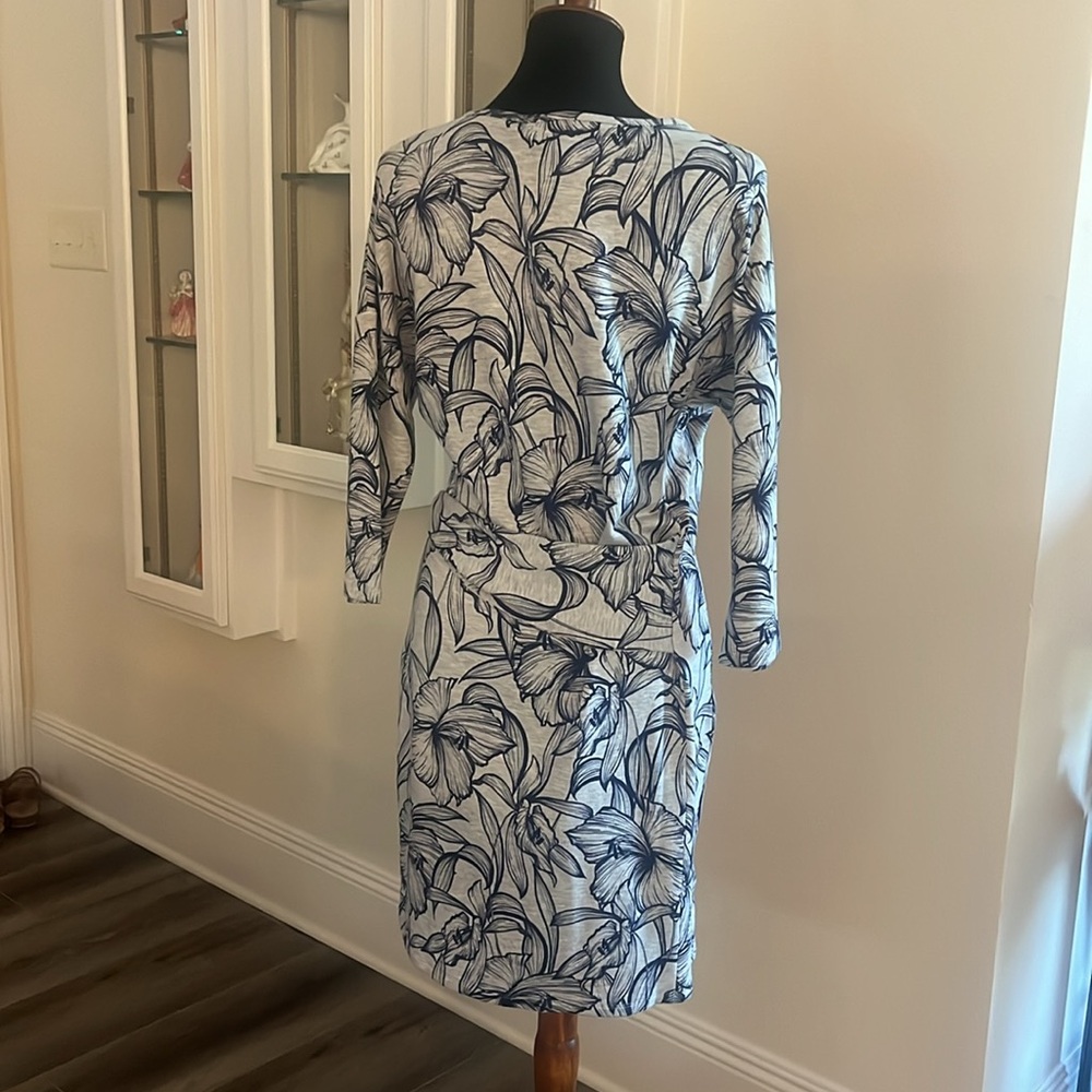 Tommy Bahama Womens Tropical Floral Heather Sands Mini Dress Size S Gray Blue - Picture 4 of 6